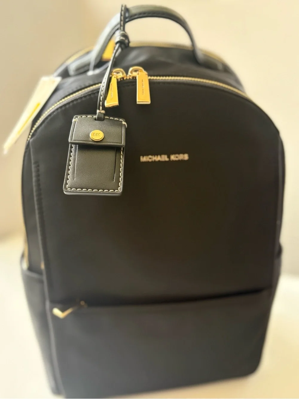 Michael Kors Sable Large Nylon Backpack Black/Gold  Brand New With Tag